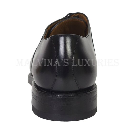 GUCCI SHOES MENS BLACK LEATHER INTERLOCKING G LOGO DERBY OXFORD sz 9 US 9.5 - Picture 6 of 15